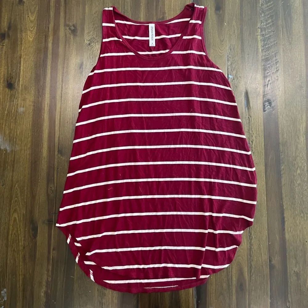 Zenana Premium Crew Neck Striped Tank Top